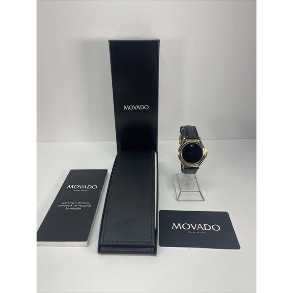 MOVADO Museum Quartz Black Dial Men's Watch Item #0690301 With Original Box
